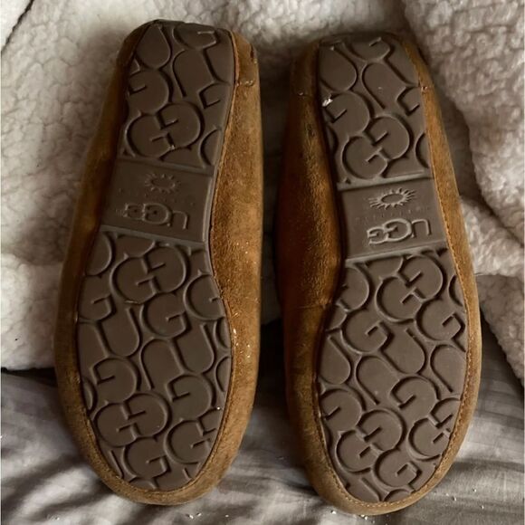 Sz 7 tan sheepskin wool lining UGG Dakota moccasin slipper shoe - Picture 4 of 6